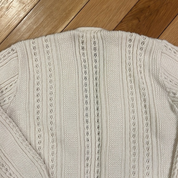 A Caldwell Hand Fashioned Cream Fisherman Core Cardigan Sweater Medium - Picture 11 of 16